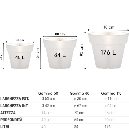 Vaso Luminoso Gemma Bright Monacis - Polietilene Made in Italy -19