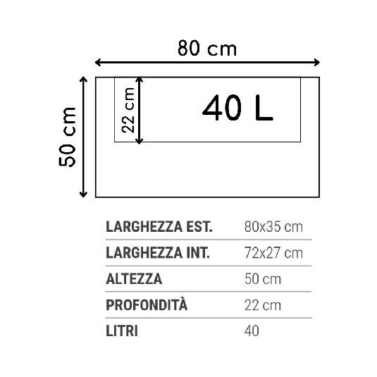 Vaso rettangolare LED Flowerpot Bright 80cm Monacis -3