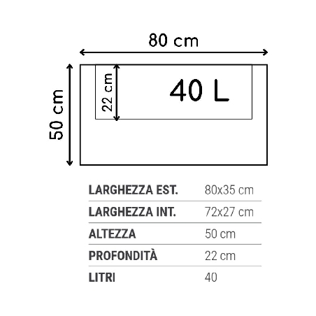 Vaso rettangolare LED Flowerpot Bright 80cm Monacis -3