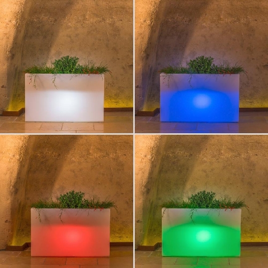Vaso rettangolare LED Flowerpot Bright 80cm Monacis -2