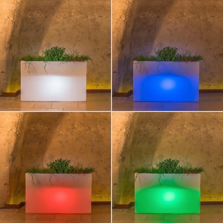 Vaso rettangolare LED Flowerpot Bright 80cm Monacis -2