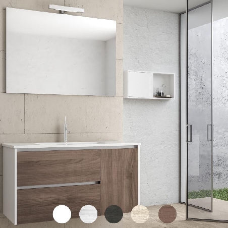 Mobile bagno sospeso specchio e applique led Ale Levi Mobili -0