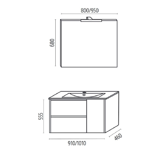 Mobile bagno sospeso specchio e applique led Ale Levi Mobili -4