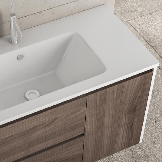 Mobile bagno sospeso specchio e applique led Ale Levi Mobili -2