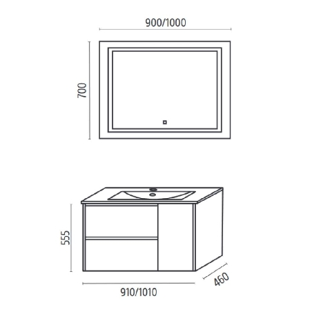 Mobile bagno sospeso + specchio led touch Ale Levi Mobili -4