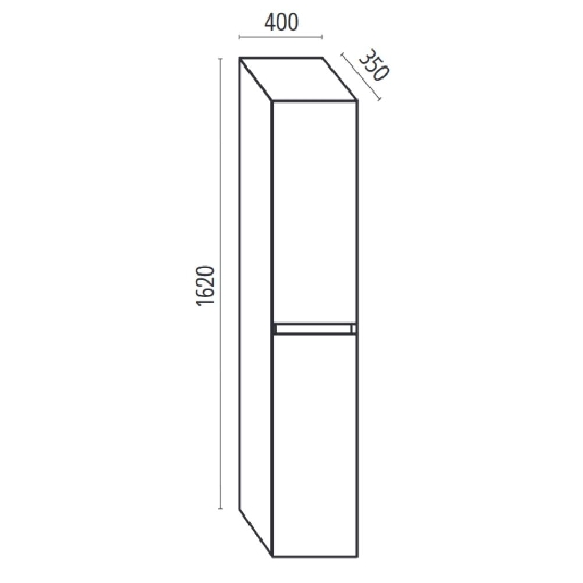 Mobile colonna bagno sospeso 162x40cm Ale Levi Mobili -2