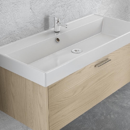 Mobile bagno 100cm con lavabo e specchio Edo Levi Mobili -3