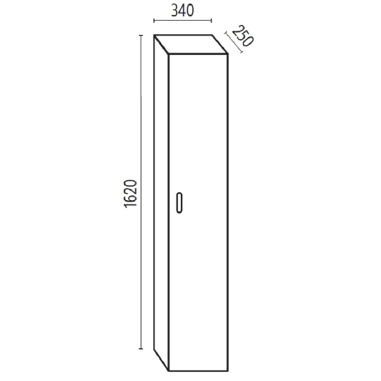 Colonna bagno sospesa 34x25x162 cm Edo Levi Mobili -2