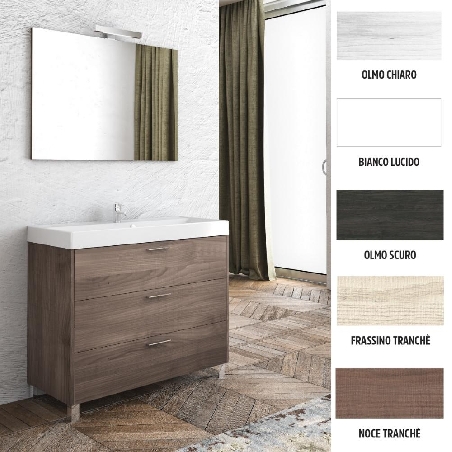 Mobile bagno con lavabo + specchio + lampada Leo Levi Mobili -0