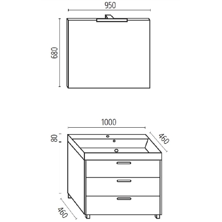 Mobile bagno con lavabo + specchio + lampada Leo Levi Mobili -4