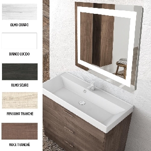 Mobile bagno con lavabo-specchio-Led Touch Screen Leo Levi Mobili -0