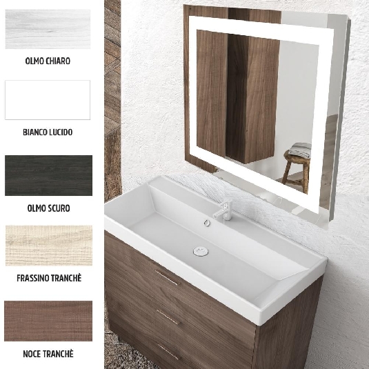 Mobile bagno con lavabo-specchio-Led Touch Screen Leo Levi Mobili -0