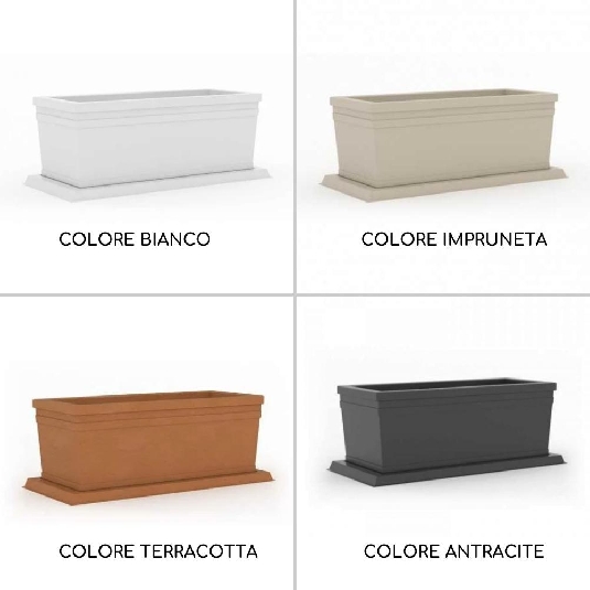 Sottovaso rettangolare per fioriere Monacis -3