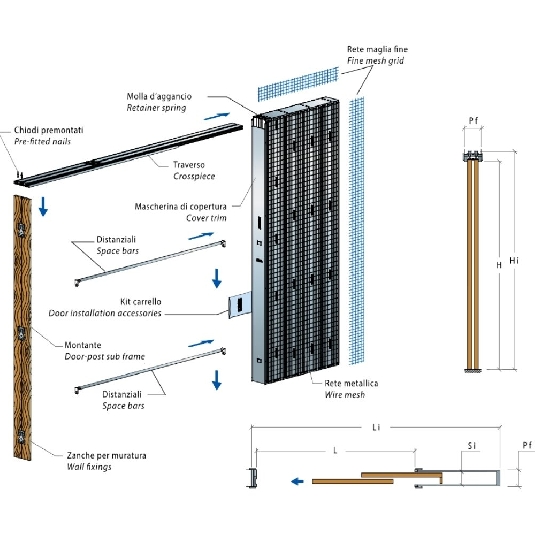 Controtelaio anta unica intonaco 170mm Granluce Scrigno -7