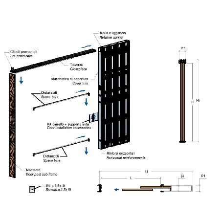 Controtelaio anta unica cartongesso 190mm Granluce Scrigno -5