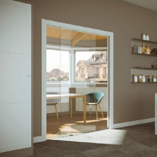 Controtelaio porta in vetro anta unica intonaco Remix Scrigno -0