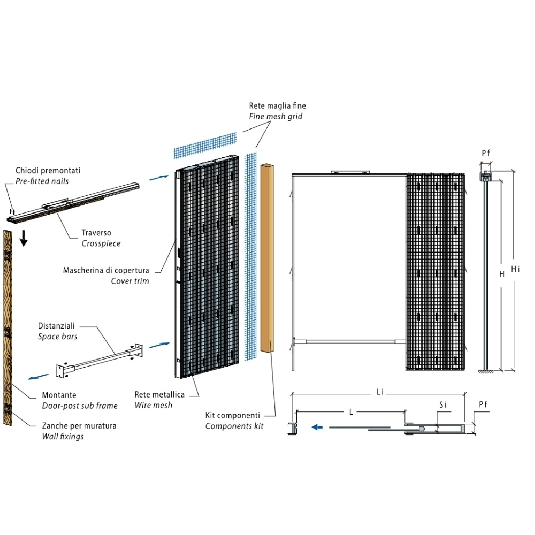 Controtelaio porta in vetro anta unica intonaco Remix Scrigno -4