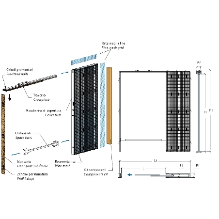 Controtelaio porta in vetro anta unica intonaco Remix Scrigno -4