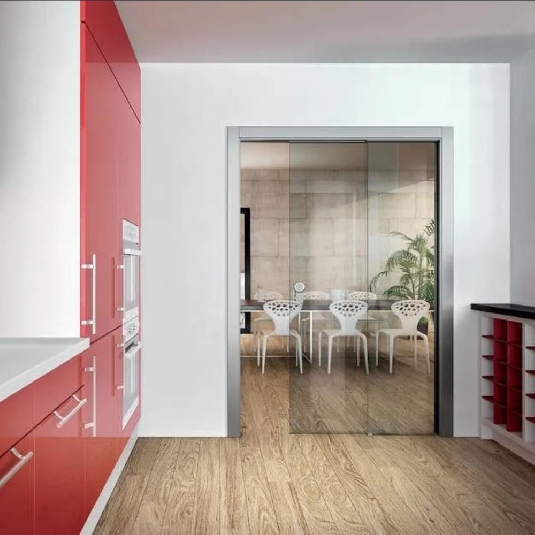 Controtelaio porta in vetro anta unica intonaco Remix Scrigno -3