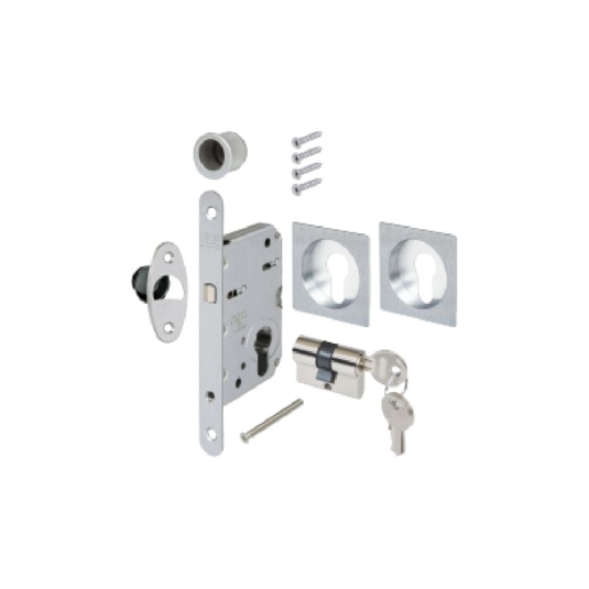 Kit chiudiscrigno quadro con foro a cilindro europeo Scrigno -4