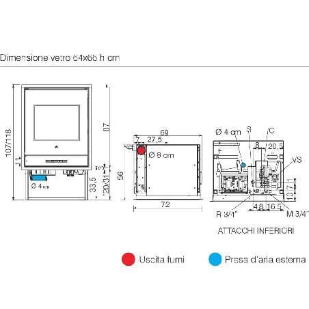 Termocamino a pellet 15.6 KW Idropellbox Edilkamin -4