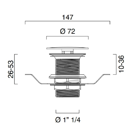 Piletta senza troppopieno in metallo Catalano -3