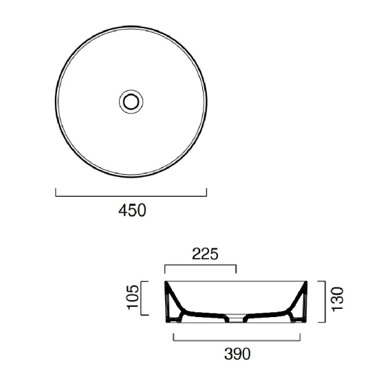 Lavabo bagno Ø45 cm Catalano Zero -3