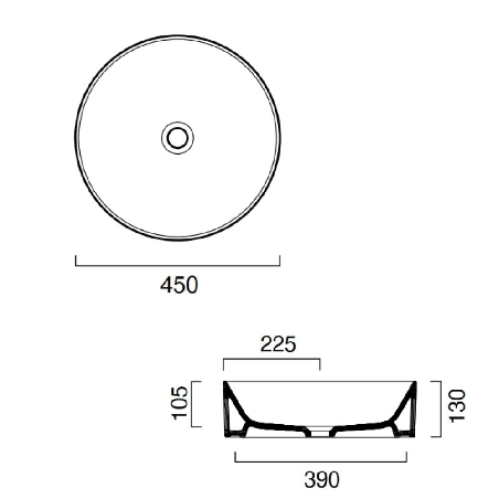 Lavabo bagno Ø45 cm Catalano Zero -3