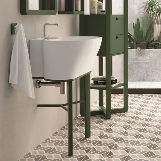 Lavabo 60x50 bianco lucido con foro Tina Colavene -6