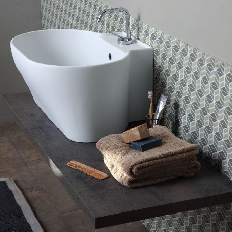 Lavabo 60x50 bianco lucido senza foro Tina Colavene -0