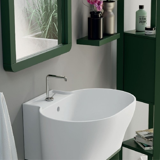 Lavabo 60x50 bianco lucido senza foro Tina Colavene -5