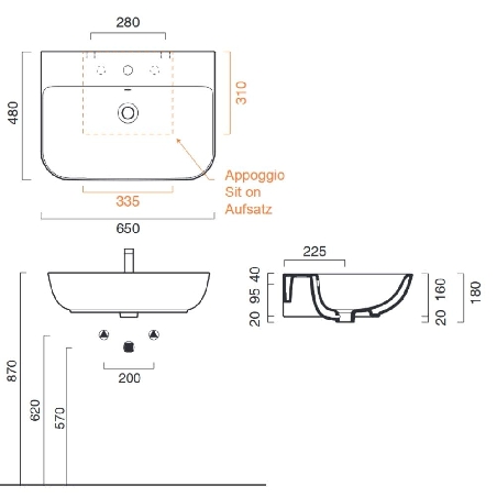 Lavabo 65x48 cm Catalano Sfera 65 -3