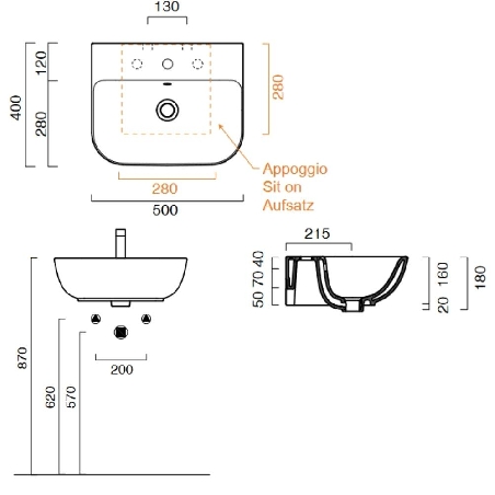 Lavabo 50x40 cm Catalano Sfera 50 -4