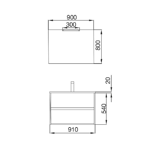 Mobile sospeso bagno bianco 91x56cm Noja 900 Salgar | Competo -3