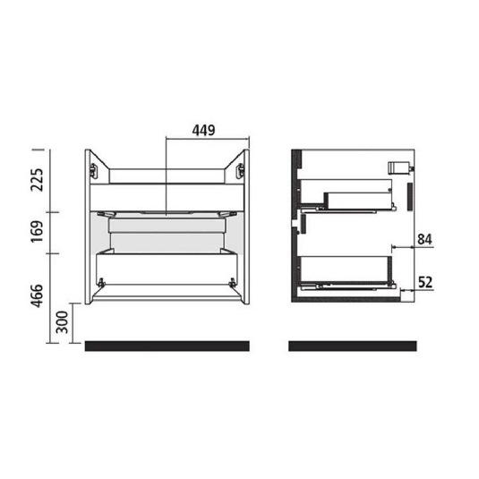 Mobile sospeso bagno bianco 91x56cm Noja 900 Salgar | Competo -4