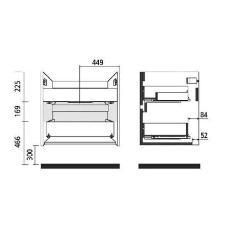 Mobile sospeso bagno bianco 91x56cm Noja 900 Salgar | Competo -4