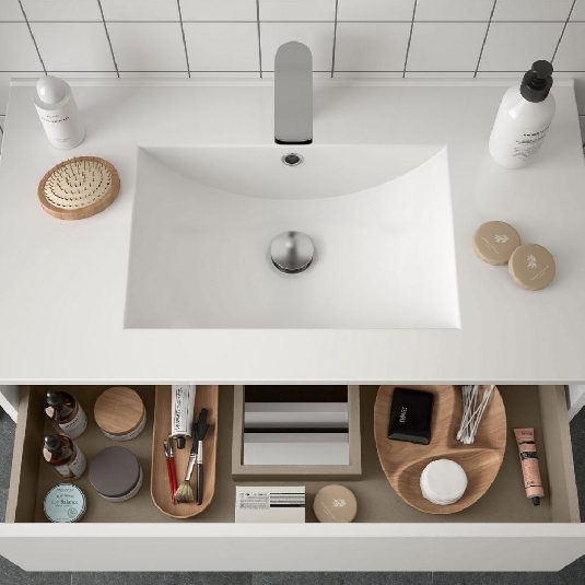 Mobile sospeso bagno bianco 91x56cm Noja 900 Salgar | Competo -2