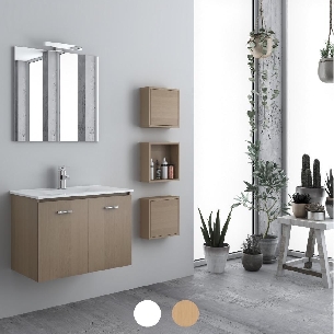 Mobile bagno 90x46 cm sospeso Levi Mobili | Completo -0