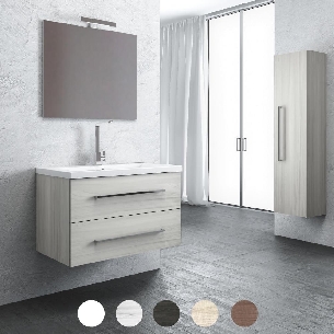 Mobile bagno 90x51 cm sospeso Levi Mobili | Completo -0