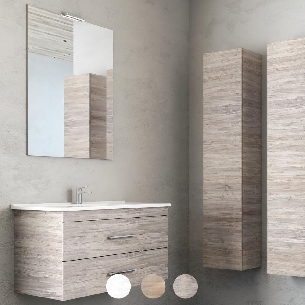 Mobile sospeso per bagno 65x47 cm Levi Mobili | Completo -0