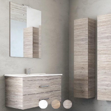 Mobile sospeso per bagno 85x47 cm Levi Mobili | Completo -0