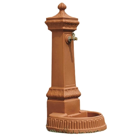 Fontana a colonna color terracotta Brera Monacis -0