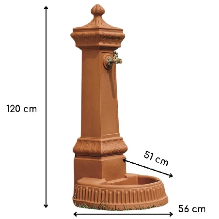 Fontana a colonna color terracotta Brera Monacis -2