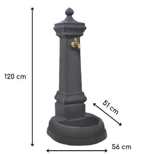 Fontana a colonna color antracite Brera Monacis -2