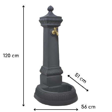Fontana a colonna color antracite Brera Monacis -2