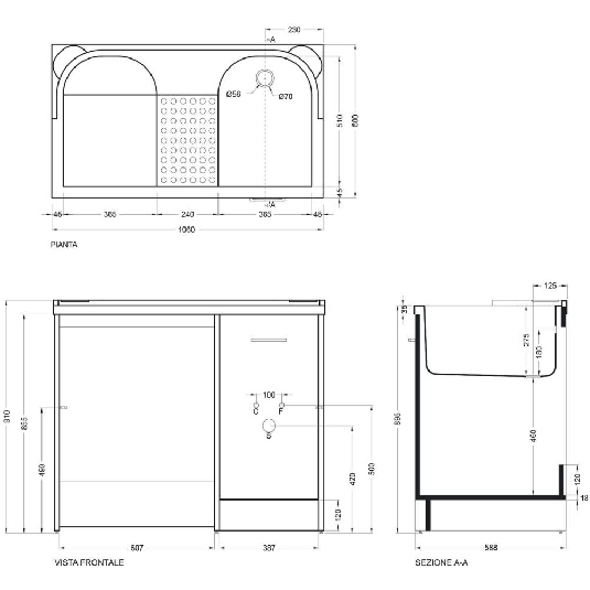 Coprilavatrice con lavapanni 106x60cm vasca sx Colavene -4