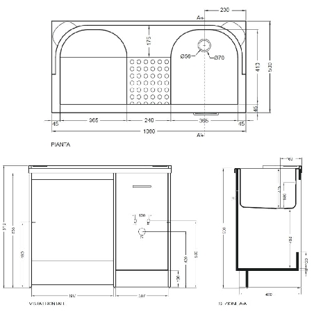Coprilavatrice con lavapanni 106x50cm vasca dx Colavene -3