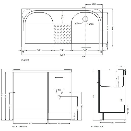 Coprilavatrice con lavapanni 106x50cm vasca sx Colavene -3