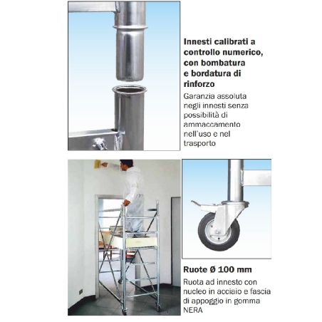 Mini ponteggio professionale indoor Frigerio 160x67xH244cm -3