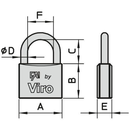 Lucchetto arco lungo rettangolare Fai by Viro -3